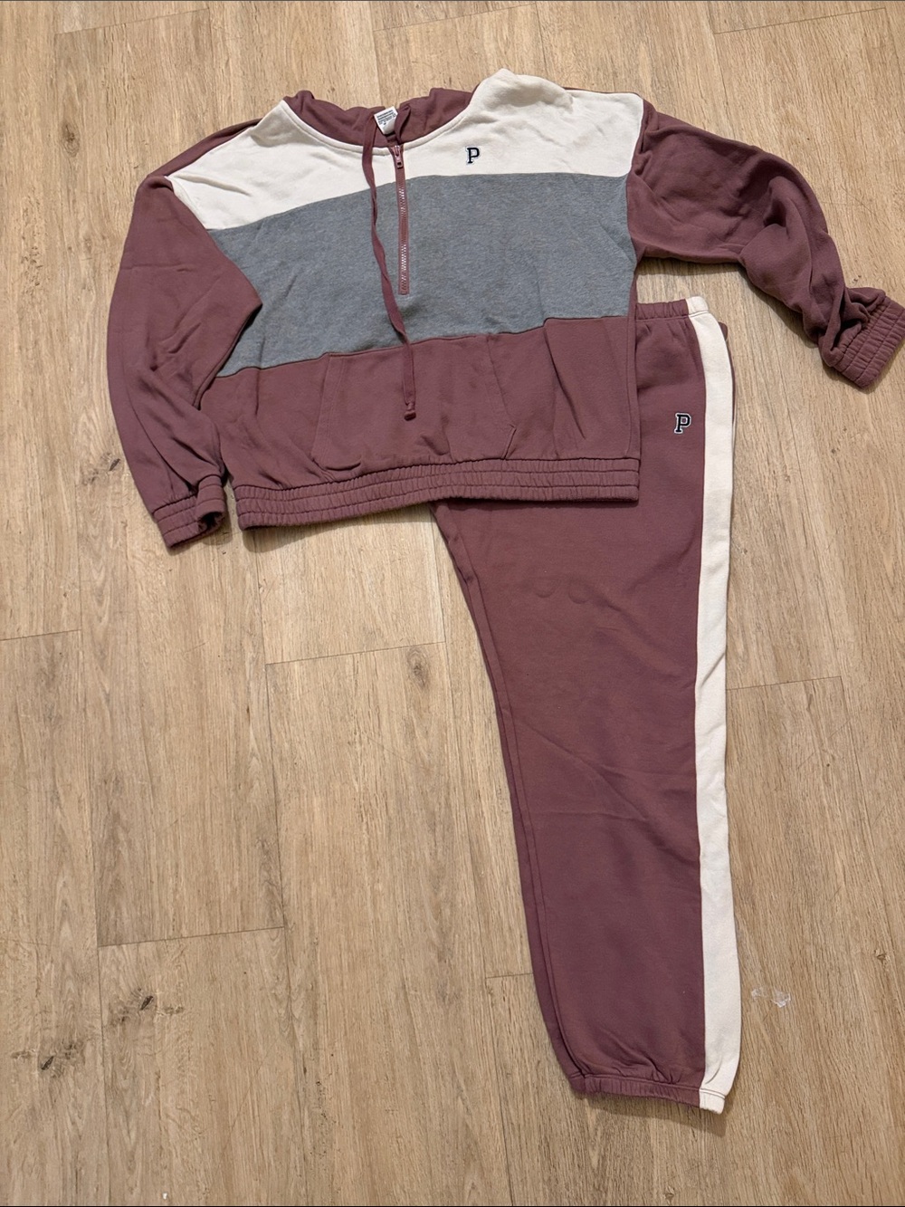 Pinky Maroon Colorblocked Sweat Set Pink Victoria’s Secret